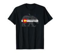 Colorado Flag, Bear, Mountains - Wildlife CO State Graphic T-Shirt