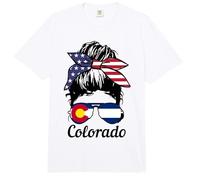 Colorado Flag Girl Funny Pride Denver Aspen CO Comfort Colors Adult Heavyweight T-Shirt