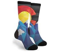 Colorado Flag Men Women Walking Socks Casual Athletic Crew Sock Super Soft Warmer Sock For Cycling Trekking Running