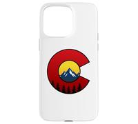 Colorado Flag Mountain Sunset Outdoor Hiking Camping Case for iPhone 15 Pro Max