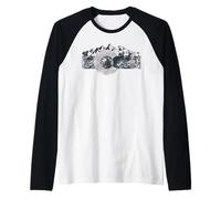 Colorado Flag Mountains Distressed Vintage Style Graphic Raglan Baseball Tee