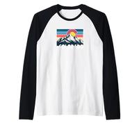 Colorado Flag Mountains Distressed Vintage Style Graphic Raglan Baseball Tee