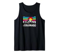 Colorado Flag Mountains Distressed Vintage Style Graphic Tank Top