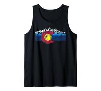 Colorado Flag Mountains Distressed Vintage Style Graphic Tank Top