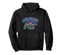 Colorado Flag Rocky Mountains Landscape Inside Bear Graphic Pullover Hoodie