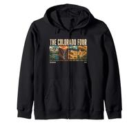 Colorado Four National Parks Vintage Travel Design Zip Hoodie