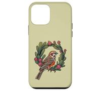 Colorado Lark Bunting Bird Surrounded By Red Cacti Flowers Case for iPhone 12 mini