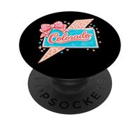Colorado Map Coquette Bow Preppy Lightning Illustration PopSockets Adhesive PopGrip