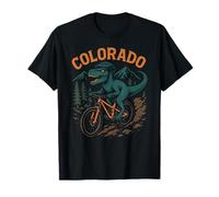 Colorado Mountain Biking T-Rex Dinosaur Funny Cycling Design T-Shirt