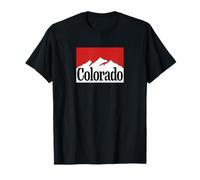 Colorado Mountain Graphic Red/White Retro Vintage Style T-Shirt