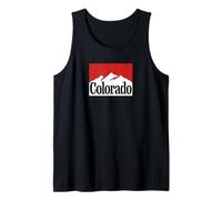Colorado Mountain Graphic Red/White Retro Vintage Style Tank Top