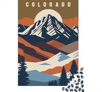 Colorado Mountain Landscape Poster Art Jigsaw Puzzle 1000 Pieces, Global Monument Landscape, 1000 Pieces for Adults, Birthday Gift for Travel Lovers, Mindful Activity, 38x26cm/1000pcs