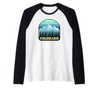 Colorado Mountain Logo - Retro Wilderness Graphic Raglan Baseball Tee