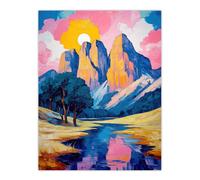 Colorado Mountain Peaks Colourful Landscape Wall Art Print Artery8 Multi W24 inch x H32 inch