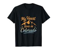 Colorado Mountain Pride My Heart Lives In Colorado Design T-Shirt