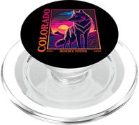 Colorado Mountain Wolf - Wolf, Moon, & Stars Retro PopSockets PopGrip for MagSafe
