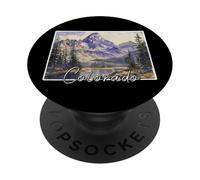 Colorado Mountains Watercolor Landscape Nature Lover PopSockets Adhesive PopGrip
