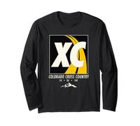 Colorado Running Mountain Trail Art Vintage XC Hiking Long Sleeve T-Shirt