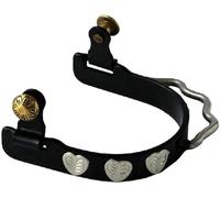 Colorado Saddlery The Flying Heart Bumper Spurs for Women - Black Steel, Stylish Boot Spurs with 3 Point Bumper - Perfect for Trail Riding, Horse Tack, Outfitting - Comes in a Pair