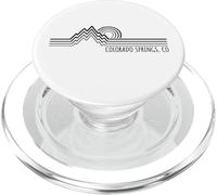 Colorado Springs Colorado USA Retro Mountain Sunset Design PopSockets PopGrip for MagSafe