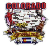 Colorado State Elements Map Fridge Collectible Souvenir Magnet
