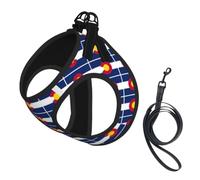 Colorado State Flag Pet Leash Vest For Small Dogs Cats Reflective Adjustable Soft Outdoor Walking Hiking Training