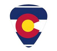 Colorado state flag print Celluloid Guitar Plectrums for Acoustic Guitar Bass,Guitar Picks with Organizer Box