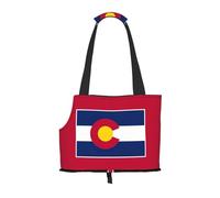 Colorado State Flag Print Pet Tote Bag, Foldable Single Shoulder Pet Carrier For Small Pets Dogs Cats