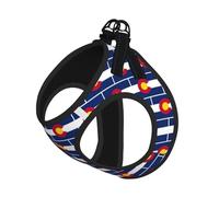 Colorado State Flag Print Step in Dog Harness and Leash Set,Adjustable Reflective Harness for Small Dogs Cats