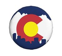 Colorado State Flag Spare Tyre Cover Durable Potable Tyre Storage Bag, For Many Vehicle, Truck, Car, 16in