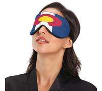 Colorado State Flag Travel Essential Sleep Mask for Side Sleeper with Elastic Adjustable Band Blackout with Adjustable Strap Sleep Mask for Side Sleeper Travel Home Nap Rest