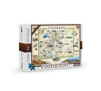 Colorado State Map Cardboard Jigsaw Puzzle - 1000 Pieces, Hand-Illustrated - Educational, Family Activity, Ages 7+, Includes Poster - 25.4 x 19.8