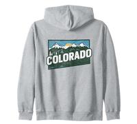 Colorado State Map Road Trip Denver Colorado Springs Aurora Zip Hoodie