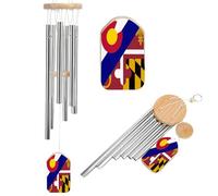 Colorado State Maryland Flag Aluminium Wind Chime Memorial Chimes Soothing Melodic Windchimes for Garden Backyard Patio Outside Decor