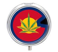 Colorado State Weed Flag Pill Case 3 Compartment Pillbox