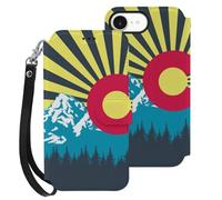 Colorado Sunrise Flag Mobile Phone Front Flip Cases Compatible with iPhone 16/16 Plus/16 Pro/16 Pro Max/16 E Anti-Scratch Covers
