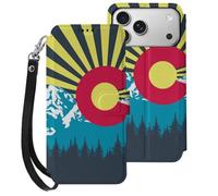 Colorado Sunrise Flag Mobile Phone Front Flip Cases Compatible with iPhone 17/17 Air/17 Pro/17 Pro Max Anti-Scratch Covers