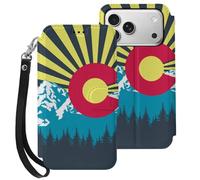 Colorado Sunrise Flag Mobile Phone Front Flip Cases Compatible with iPhone 17/17 Air/17 Pro/17 Pro Max Anti-Scratch Covers