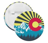Colorado Sunrise Flag Novelty Buttons & Pins Lightweight Tinplate Lapel Badges Brooches Jewelry Gifts