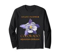 Colorado Territory Flower Blue Aquilegia coerulea Long Sleeve T-Shirt