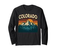 Colorado Vintage Retro 70s Travel Mountain Landscape Sunset Long Sleeve T-Shirt