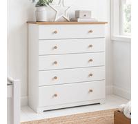 Core Products Colorado 5 Drawer Chest of Drawers - White - Wilko