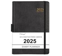 Colorage Academic Diary 2023-2024 - Diary 2023-2024 Day Per Page, A5 Page a Day August 2023 - July 2024 with Pen Loop, 180° Flat out, Monthly Stickers