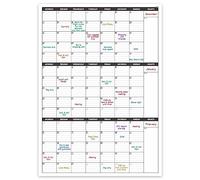 Colorage Large Wall Calendar Undated - Three Monthly Dry Erase Reusable Planner, Giant Laminated Poster, Goal & Task Organizer for Your Home,School Includes 4 Sticker Dots, 101 cm X 73 (GRLHBWRQKCGL)