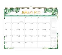 Colorage Wall Calendar 2023-2024 - Calendar 2023-2024 from Jul. 2023 - Dec. 2024,18 Month Calendar 2023-2024, 37.6 x 29 cm, Large Ruled Blocks Perfect for Planning and Organizing, Green Leaf