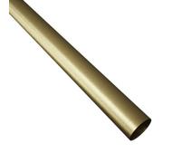 Colorail Satin Brass Effect Steel Round Wardrobe Rail, (L)1.22M (Dia)25mm (T)0.5mm
