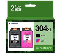 Coloran 304XL Printer Cartridges Multipack Replacement for HP 304 Cartridges Black and Colour for HP Envy 5030 5010 5000 5032 5020 DeskJet 2620 2622 2633 3730 3762 3732 3720(2-Pack)