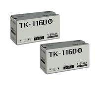 Coloran TK1160 TK-1160 Black Toner Compatible with Kyocera TK-1160 for Kyocera Ecosys P2040DN P2040DW (Black, Pack of 2)