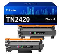 Coloran TN2420 TN-2410 Toner Cartridges Replacement for Brother TN2410 TN-2420 Compatible with DCP-L2530DW DCP-L2510D MFC-L2710DW HL-L2350DW HL-L2310D HL-L2370DN DCP-L2510D HL-L2375DW (2 BLACK)