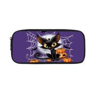Coloranimal Black Cat Pumpkin Pencil Case for Boy Girls Pencil Bag Pencil Pouch for Kids Middle High School Pen Pouch Halloween Theme Cute Pen Organizer Marker Case